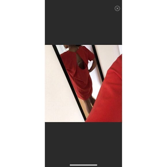 Forever 21 Drape Orange Shift Dress Keyhole Open Back Size: XS - Picture 3 of 3